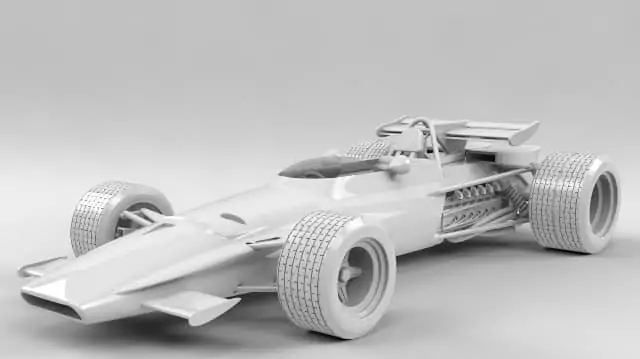 Greyscale Formula 1 car in 3D Render | Product Rendering